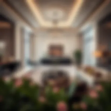 Luxurious living room interior showcasing elegant design and furnishings