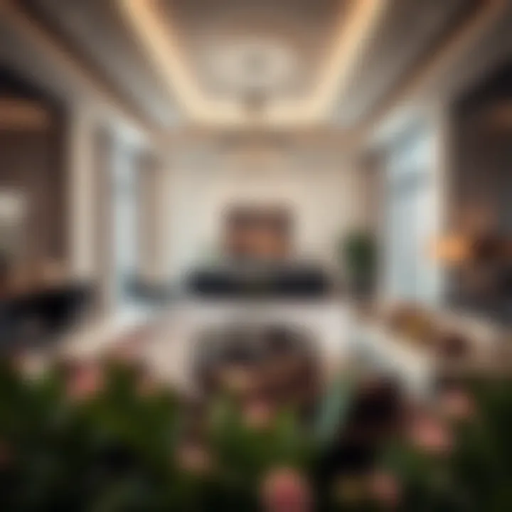 Luxurious living room interior showcasing elegant design and furnishings