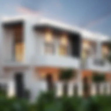Modern Architecture of Townhouses Luxurious townhouse exterior showcasing modern architecture