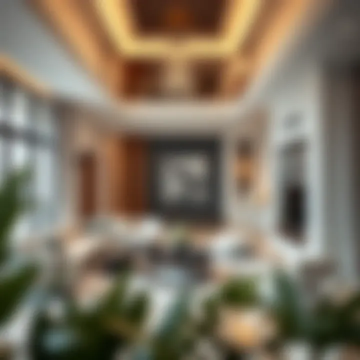 Interior design of a spacious townhouse living area