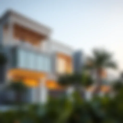 Stunning exterior view of a modern townhouse in Dubai