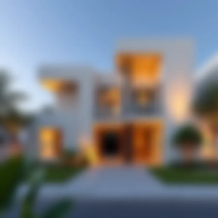 Modern architectural design of a villa