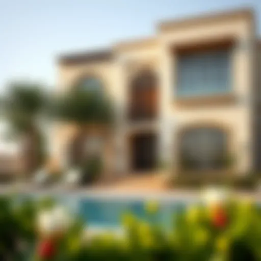Luxurious villa exterior in Umm Al Sheif