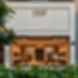 Elegant storefront of a luxury brand in Damac Hills 2 showcasing affordable options