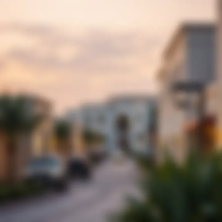 Charming streetscape in Damac Hills 2 highlighting the community's appeal