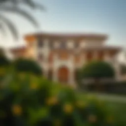 Elegant villa in Meydan with lush landscaping