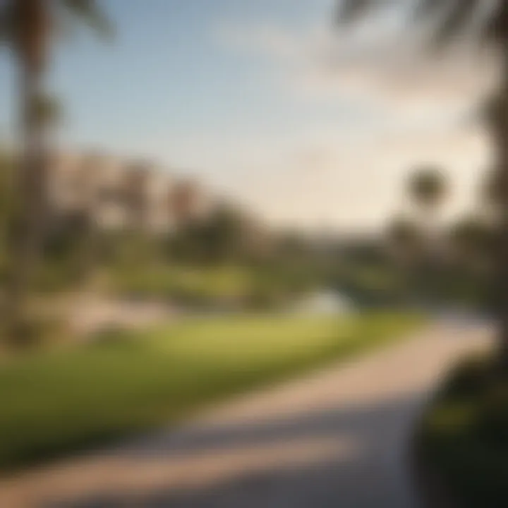 Community amenities featuring a golf course and recreational facilities in Jumeirah Golf Estates