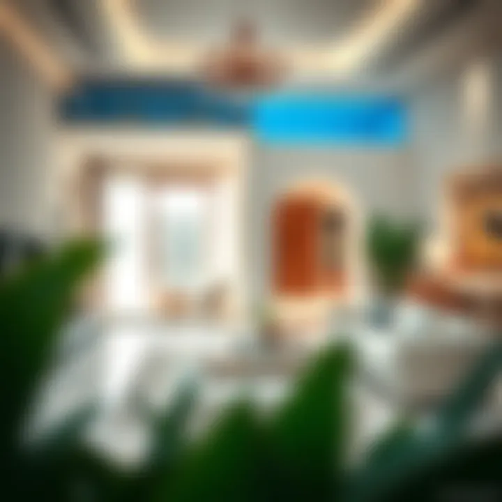 Interior of a modern villa showcasing elegant furnishings