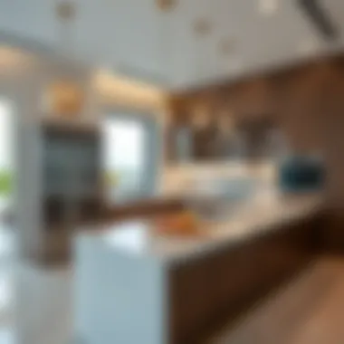 Modern kitchen layout in a villa