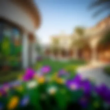 Scenic garden view of a villa in JVC