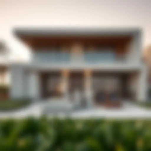 Luxurious villa exterior in Al Furjan showcasing modern architecture