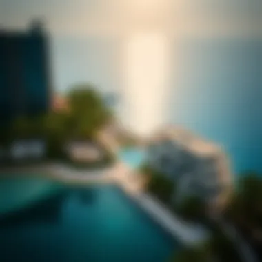 Aerial View of Palm Jumeirah Aerial view of Palm Jumeirah showcasing villas