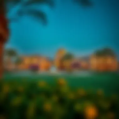 Vibrant landscape surrounding the villas in Dubai