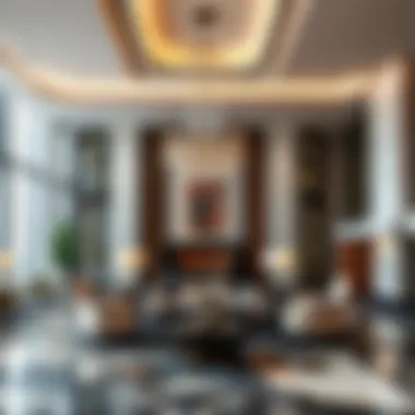 The Elegance of Wasl Hospitality's Design A luxurious hotel lobby showcasing modern architecture
