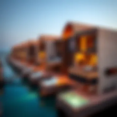 Stunning aerial view of water villas in Dubai showcasing luxury architecture.