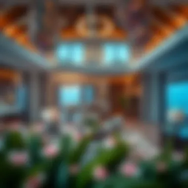 Elegant interior of a water villa featuring modern design and opulent furnishings.