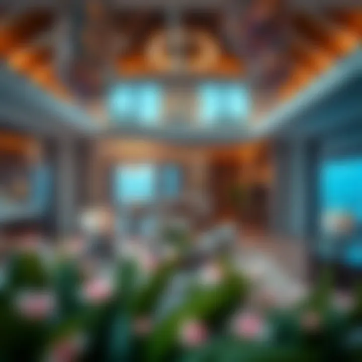 Elegant interior of a water villa featuring modern design and opulent furnishings.