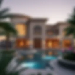 Stunning luxury villa exterior on Yas Island