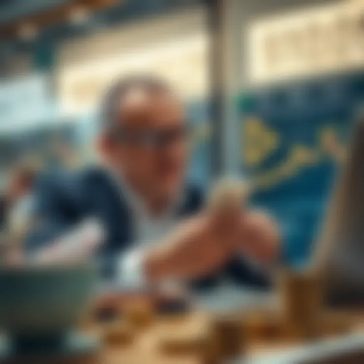 Investor analyzing market trends