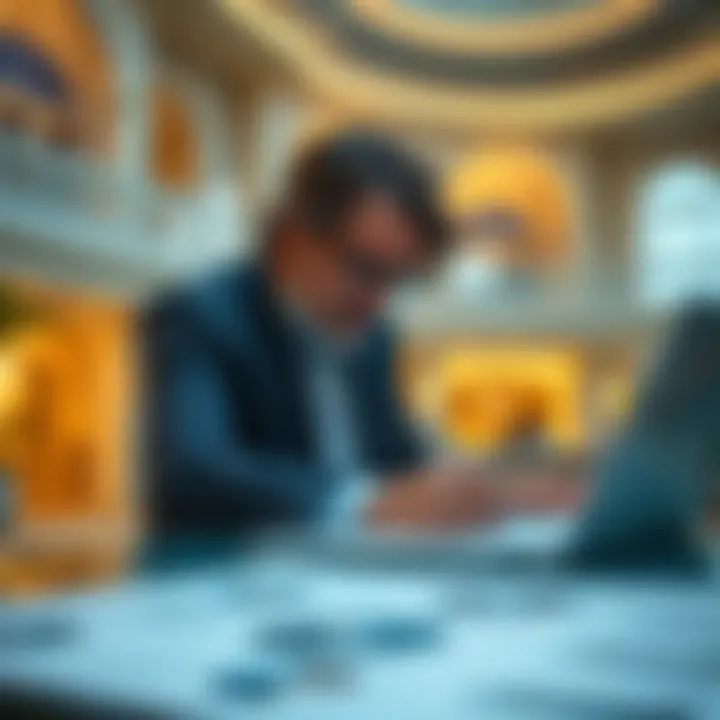 Investor analyzing market data and trends