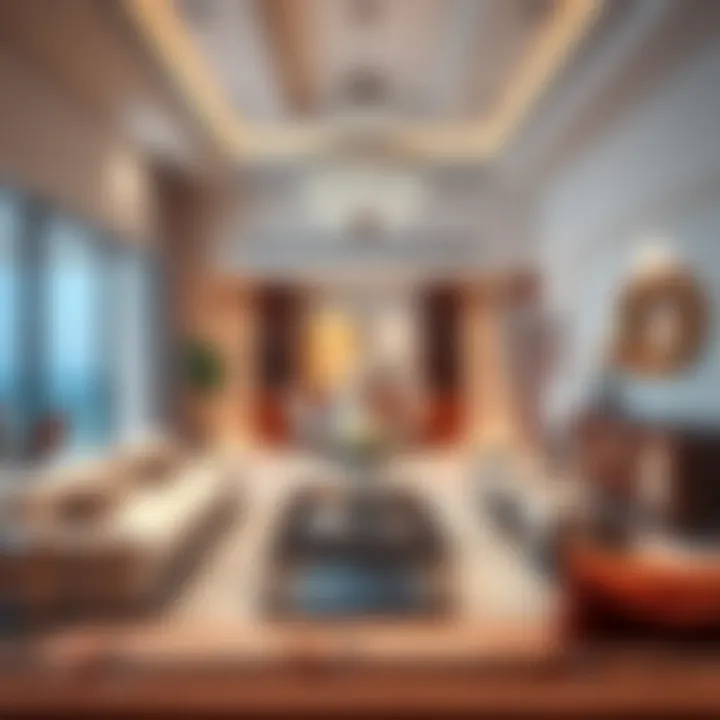 Elegant Living Space at Jebel Jais Villa Luxurious living room interior with elegant furnishings