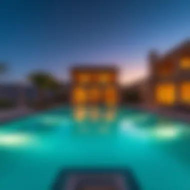 Serene Pool Area of Jebel Jais Villa Lavish swimming pool surrounded by scenic landscape