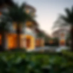 Stunning view of Jumeirah Bay Island villas showcasing luxury architecture