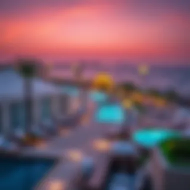 Panoramic view of Jumeirah Family Beach showcasing the vibrant atmosphere and luxurious surroundings.