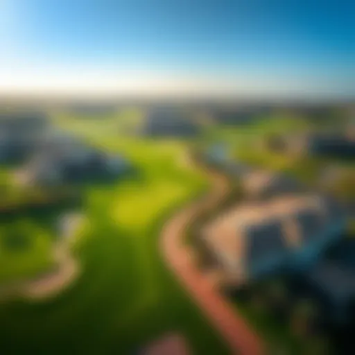 Aerial view of Jumeirah Golf Estate showcasing lush greens and luxurious homes
