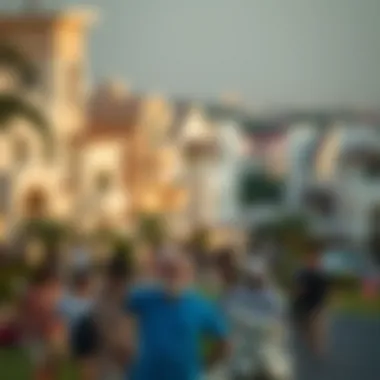 Panoramic view of the Jumeirah neighborhood highlighting community life