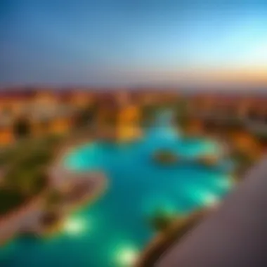 Panoramic view of the vibrant community and leisure amenities in La Palmera