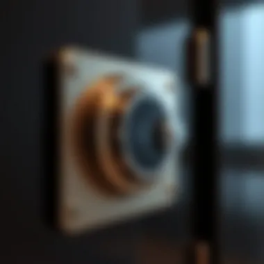 Close-up of a high-end safe with digital locking mechanism