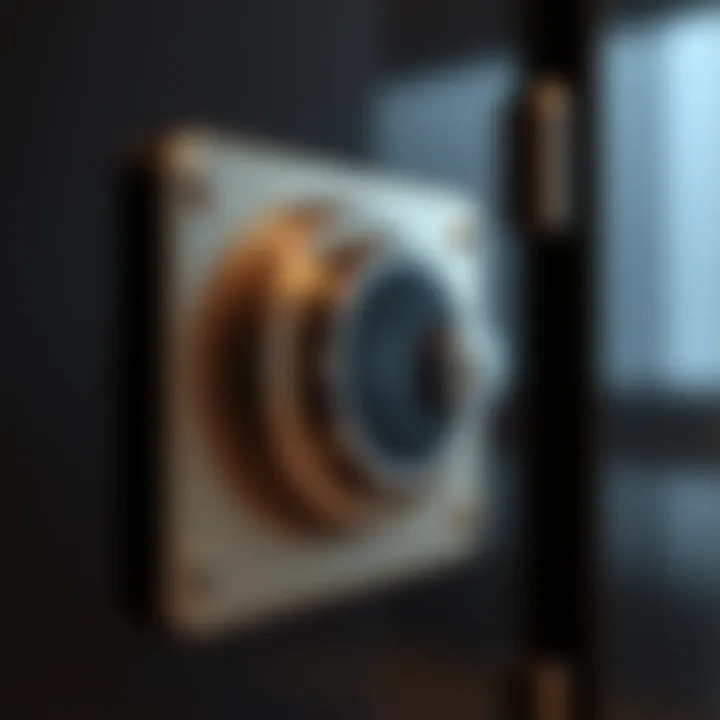 Close-up of a high-end safe with digital locking mechanism