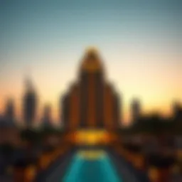 Breathtaking skyline view of Masaar Arada at twilight