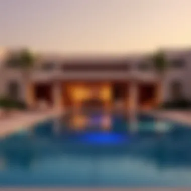 Serene outdoor pool area at Mina Al Arab Villas