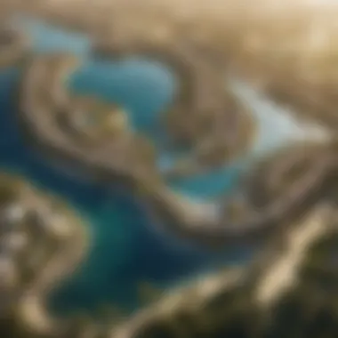 Panoramic Community Overview Aerial view showcasing the expansive community of Damac Lagoons