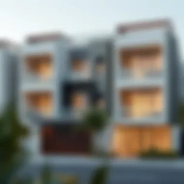 Stunning exterior view of Mudon Arabella Townhouses showcasing modern architectural design