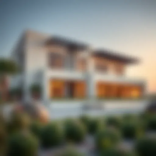 Luxurious exterior view of NAS Villas Nakheel showcasing modern architecture