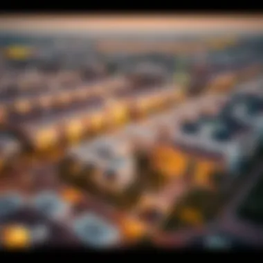 Aerial view of a vibrant residential community in Dubai