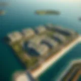 Aerial view of the stunning Jumeirah Islands showcasing its unique layout and greenery