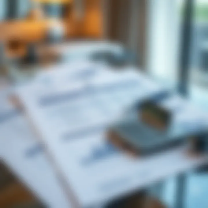 Financial documents and calculator illustrating villa financing options