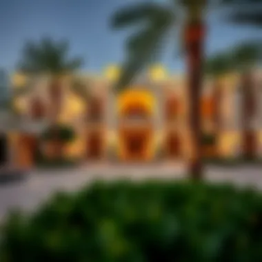 Luxurious Dubai villa exterior with palm trees