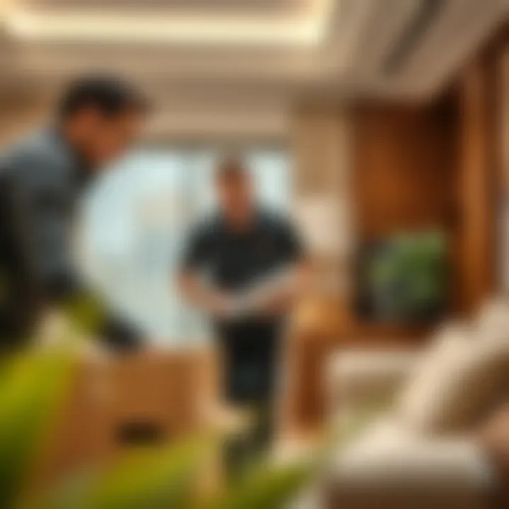 A professional moving team expertly handling delicate items with care.