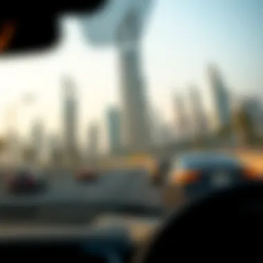 Driving through Dubai's stunning skyline