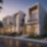 Exterior view of Noor Townhouses showcasing modern architecture