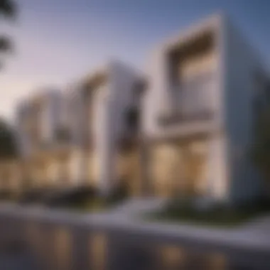 Modern Architecture of Noor Townhouses Exterior view of Noor Townhouses showcasing modern architecture