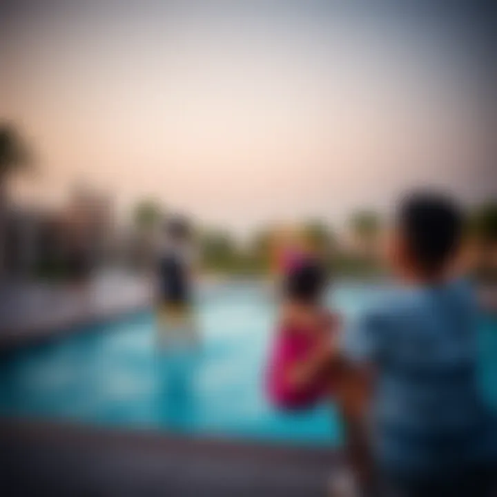 Family enjoying recreational facilities in Nshama community