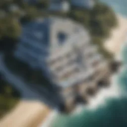 Stunning aerial view of Ocean House overlooking the ocean