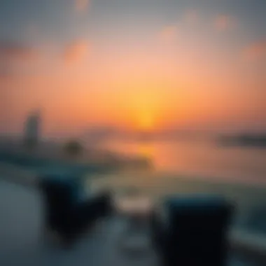 Magnificent Sunset from Ocean House Terrace Sunset view from the terrace of Ocean House overlooking the Dubai skyline