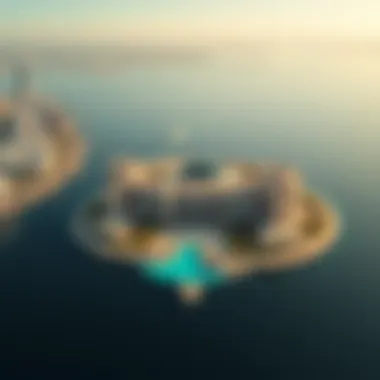 Aerial Perspective of Palm Jumeirah Aerial view of Palm Jumeirah highlighting its unique layout